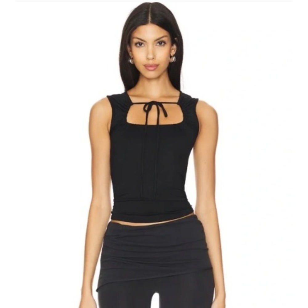 Revolve Geel Betty Top Womens XS Black Minimalist Statement Chic Whimsigoth EUC